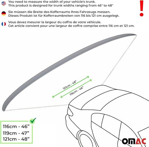 جناح سبويلر خلفي من OMAC لسيارة VW Passat B7 2012-2014 أسود in Saudi Arabia