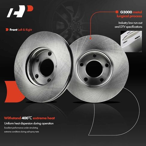 A-Premium 10.94 inch (278mm) Front Vented Disc Brake Rotors Compatible with Select Mazda Models - 3 2004-2013, 3 Sport 2010 2012, 2.0L, 2-PC Set in Saudi Arabia