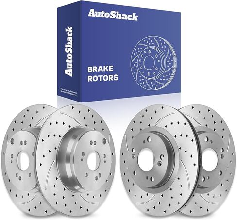 AutoShack Front & Rear Brake Rotors | Replacement For 2005-2006 Honda CR-V 2.4L 4WD FWD | 4-PC Set in Saudi Arabia