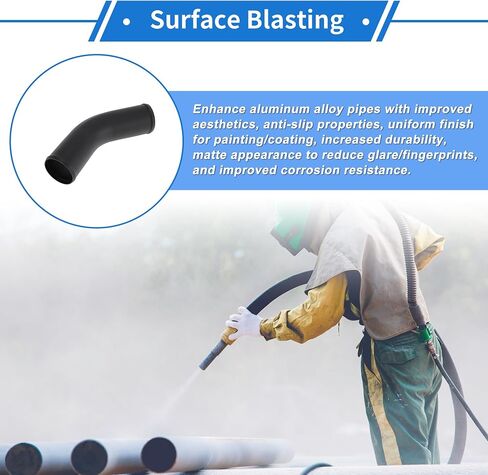 3" OD 45 Degree Bend 6064 Aluminum Alloy Tube Intercooler Pipe Surface Blasting Air Intake Connection Hose W/Double Bead Roll 5.9" Length Black in Saudi Arabia