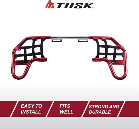 Tusk Comp Series Nerf Bars Red With Black Webbing - Fits: Yamaha YFZ 450 2004-2009 in Saudi Arabia