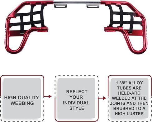 Tusk Comp Series Nerf Bars Red With Black Webbing - Fits: Yamaha YFZ 450 2004-2009 in Saudi Arabia