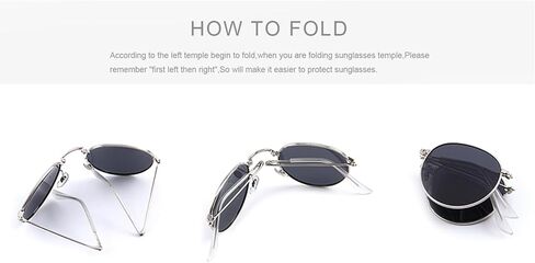 Polarized Folding Sunglasses Womens Men Lightweight Foldable Sunglass Metal Frame Oval Durable Sun Glasses Shades in Saudi Arabia