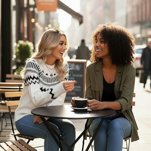 سترة محبوكة بنمط شتوي عتيق للنساء، سترة صوفية ناعمة ومريحة بأكمام طويلة، ملابس تريكو أنيقة للخريف والشتاء، متوفرة بتصميم كلاسيكي متعدد الألوان in Kuwait