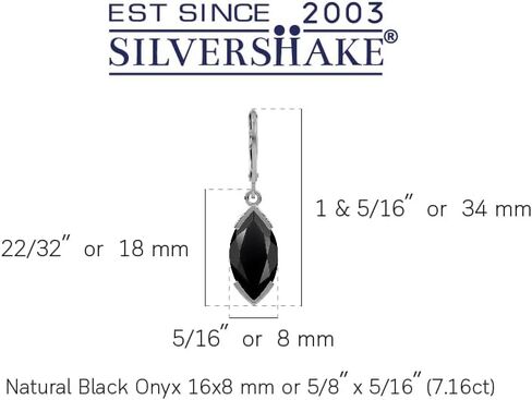 Silvershake 16X8mm Marquise Shape Gemstone White Gold Plated or Yellow Gold Plated 925 Sterling Silver Drop Dangle Leverback Earrings Jewelry for Women Business Attire in Saudi Arabia