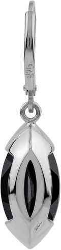 Silvershake 16X8mm Marquise Shape Gemstone White Gold Plated or Yellow Gold Plated 925 Sterling Silver Drop Dangle Leverback Earrings Jewelry for Women Business Attire in Saudi Arabia