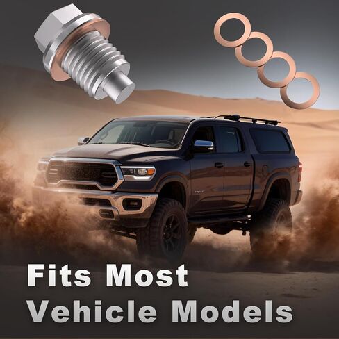 M14x1.5 Magnetic Oil Drain Plug, Stainless Steel Oil Pan Bolt with 5PCS Copper Crush Washer Anti Leakage, Automotive Replacement Engine Oil Drain Plugs, Fits Most Cars, Motorcycles, Boats in Saudi Arabia