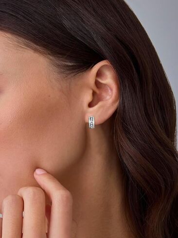 D Color VVS1 Clarity Moissanite Hoop Earrings for Women Men, 15MM Huggie Earrings, Solid 925 Sterling Silver with Rhodium Plated， Birthday Christmas Valentines Jewelry in Saudi Arabia