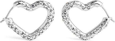 COACH Women's Signature Quilted Heart Hoop Earrings in Saudi Arabia
