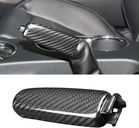 Compatible with Ford Mustang 2015-2023 Carbon Fiber Original Car Handbrake Cover Set Automotive Shift Lever Modified Protection Decoration (Black) in Saudi Arabia