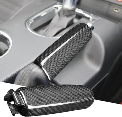 Compatible with Ford Mustang 2015-2023 Carbon Fiber Original Car Handbrake Cover Set Automotive Shift Lever Modified Protection Decoration (Black) in Saudi Arabia