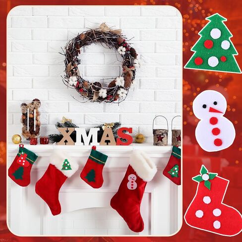 30 قطعة من أوراق نسيج لباد عيد الميلاد الناعمة السميكة المربعة من أوراق الحرف اليدوية أو الحرف اليدوية اليدوية المرقعة فن الخياطة زينة عيد الميلاد أحمر أخضر أبيض 8 × 10 بوصة in Kuwait