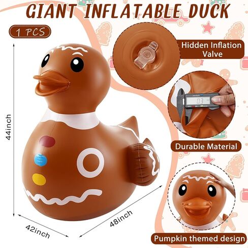 Hungdao 1 Pc 4 ft Easter Inflatable Duck Float Large Blow up Ducks Giant Rubber Duckies with Bunny Ears for Easter Party Decorations Prop Pool Yard Decoration,air Pump Not Included in Kuwait