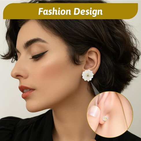 20 Pcs Locking Earring Backs, 18K Gold Silicone Replacement for Droopy Ears Heavy Studs, Premium Hypoallergenic Soft Earing Backs for Women Men Jewelry Collection Daily Use Special Occasions in Kuwait