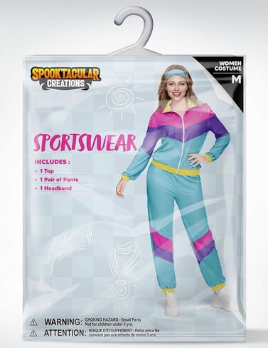 أزياء Spooktacular Creations النسائية في الثمانينيات، ملابس رياضية للتمرين للبالغين في الهالوين في السبعينيات لحفلات الهالوين in Saudi Arabia
