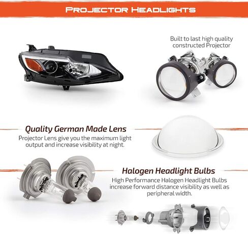 AKKON - Fits 2019-2021 Chevy Malibu [Halogen Type] Projector Chrome Headlights Pair Driver Left + Passenger Right Headlamps 19 20 in Saudi Arabia