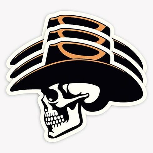 Cowboy Skull Sticker 4" x 3" Inch ~ 100% Waterproof Vinyl Sticker Decal, Western Cowboy Sticker for Car Truck Bumper, Window in Saudi Arabia