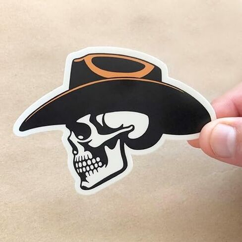 Cowboy Skull Sticker 4" x 3" Inch ~ 100% Waterproof Vinyl Sticker Decal, Western Cowboy Sticker for Car Truck Bumper, Window in Saudi Arabia