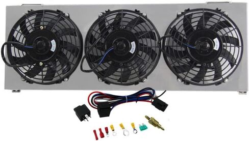 High Output Three Radiator Fan For 1991-2001 Jeep Cherokee Comanche XJ 2.5L 4.0L AT MT Performance Aluminum Shroud+Fan in Saudi Arabia