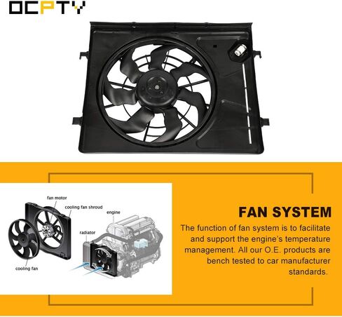 مروحة تبريد الرادياتير OCPTY مناسبة لـ 2007-2010 لشركة Hyundai لإلنترا، استبدل 620-493 620493 621710 674-50273 253802H150 مروحة تبريد in Saudi Arabia