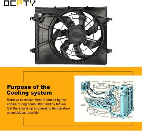 مروحة تبريد الرادياتير OCPTY مناسبة لـ 2007-2010 لشركة Hyundai لإلنترا، استبدل 620-493 620493 621710 674-50273 253802H150 مروحة تبريد in Saudi Arabia