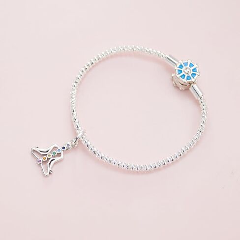 925 Sterling Silver Charm for Pandora Bracelet Necklace Lotus Flower 7 Chakra Necklace Charms Yoga Chakra Charm Present Pendants DIY Jewelry for Women in Kuwait