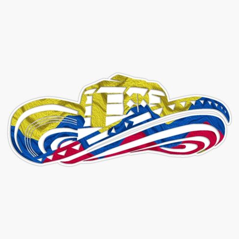 Magnet Colombian Sombrero Vueltiao In Colombian Flag Colors Magnet Vinyl Decal Sticker 5" in Saudi Arabia