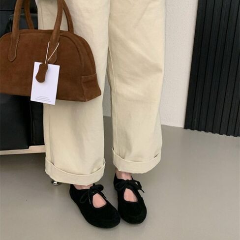 Women's Ballet Flats for Women with Bow, Comfortable Round Toe with Cross Straps, Slip On Mary Jane Ballerina Flats Shoes in Saudi Arabia