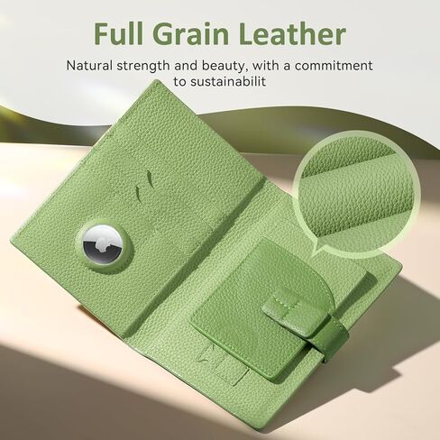 Full Grain Leather Passport Holder for Travel Women Men Passport Wallet with Airtag Slot RFID Blocking Travel Essentials Passport Cover Case Black in Kuwait