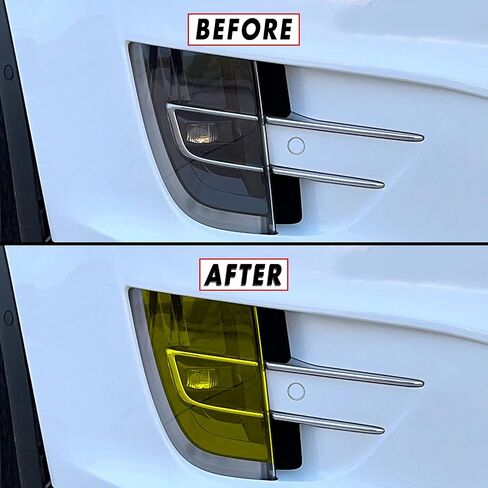 PreCut Vinyl Smoke Tint for 2016-2022 Tesla Model X Headlight & Foglight (2. Headlight Cutout, 35% Light Smoke) in Saudi Arabia