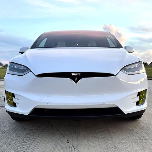 PreCut Vinyl Smoke Tint for 2016-2022 Tesla Model X Headlight & Foglight (2. Headlight Cutout, 35% Light Smoke) in Saudi Arabia