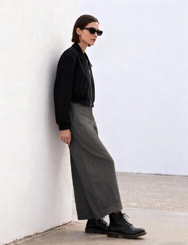 Xiaoxuemeng Linen Pants Women Wide Leg Capri Beach Pants Elastic Waisted Baggy Linen Trousers in Saudi Arabia
