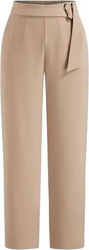 سروال نسائي مستقيم الساق من CIDER، ملابس كاجوال للعمل مع جيوب in Kuwait