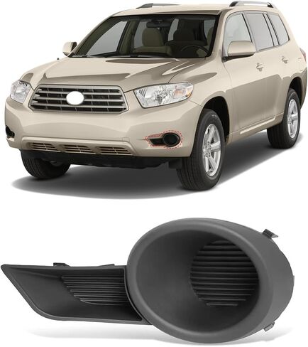 Compatible with Toyota Highlander Fog Light Cover 2008 2009 2010, Replace for 81481-0E040 Front Right Passenger Side Fog Lamp Bezel Replacement,W/O Light Hole Highlander Fogs Lamp Cover - Right in Saudi Arabia