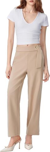 سروال نسائي مستقيم الساق من CIDER، ملابس كاجوال للعمل مع جيوب in Kuwait