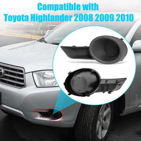 Compatible with Toyota Highlander Fog Light Cover 2008 2009 2010, Replace for 81481-0E040 Front Right Passenger Side Fog Lamp Bezel Replacement,W/O Light Hole Highlander Fogs Lamp Cover - Right in Saudi Arabia
