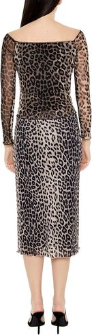 Forever 21 Women's Mesh Leopard Midi Skirt in Saudi Arabia