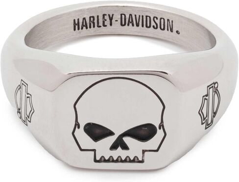 Harley-Davidson Men's Willie G Skull Beveled Edge Ring, Stainless Steel in Saudi Arabia