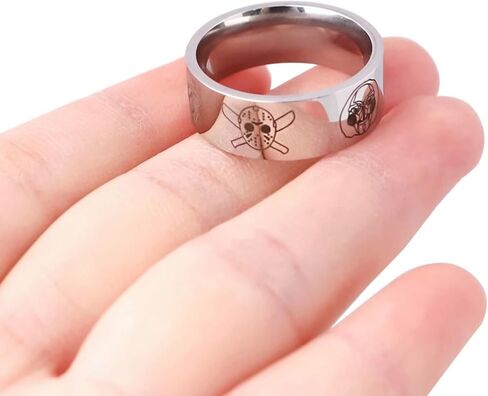 Pinstant Freddy Nightmare Elm Street Jason Friday 13th Saw Jigsaw Halloween Michael Myers Friends Horror Movie Film Stainless Steel Ring in Saudi Arabia