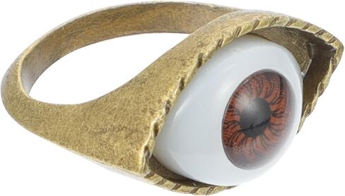 Generic Evil Eye Ring Brown Band Vintage Punk Retro Alloy Finger Jewelry Decoration for Men Women, G5P211F2642G3VHY15A, 1.6X1.6cm in Saudi Arabia