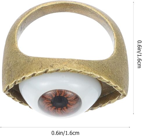 Generic Evil Eye Ring Brown Band Vintage Punk Retro Alloy Finger Jewelry Decoration for Men Women, G5P211F2642G3VHY15A, 1.6X1.6cm in Saudi Arabia