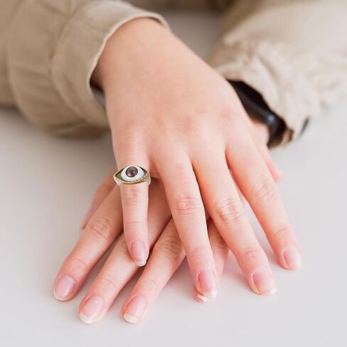 Generic Evil Eye Ring Brown Band Vintage Punk Retro Alloy Finger Jewelry Decoration for Men Women, G5P211F2642G3VHY15A, 1.6X1.6cm in Saudi Arabia