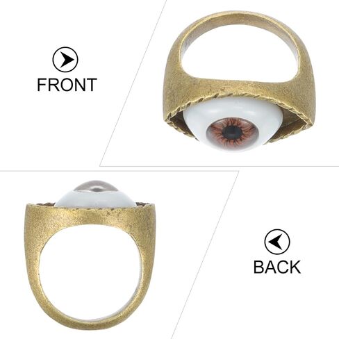Generic Evil Eye Ring Brown Band Vintage Punk Retro Alloy Finger Jewelry Decoration for Men Women, G5P211F2642G3VHY15A, 1.6X1.6cm in Saudi Arabia