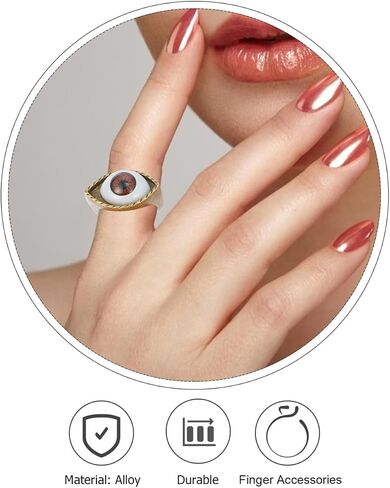 Generic Evil Eye Ring Brown Band Vintage Punk Retro Alloy Finger Jewelry Decoration for Men Women, G5P211F2642G3VHY15A, 1.6X1.6cm in Saudi Arabia