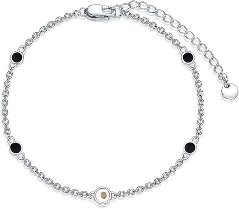 Mustard Seeds Bracelet for Women Sterling Silver Natural Stone Bracelet Chain Link Beach Summer Jewelry Birthday Christmas Gifts for Women Her in Saudi Arabia