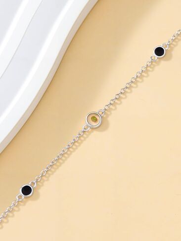 Mustard Seeds Bracelet for Women Sterling Silver Natural Stone Bracelet Chain Link Beach Summer Jewelry Birthday Christmas Gifts for Women Her in Saudi Arabia