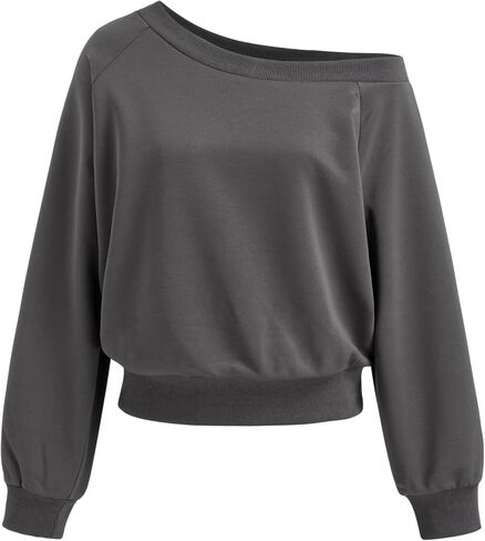 CIDER Womens Off Shoulder Sweatshirt Y2k Fall Fashion 2025 Long Sleeve Pullover Ruched Basic Casual Cute Tops in Saudi Arabia