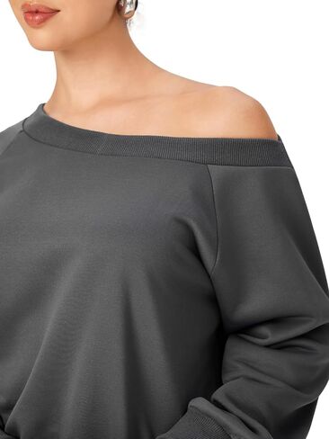 CIDER Womens Off Shoulder Sweatshirt Y2k Fall Fashion 2025 Long Sleeve Pullover Ruched Basic Casual Cute Tops in Saudi Arabia