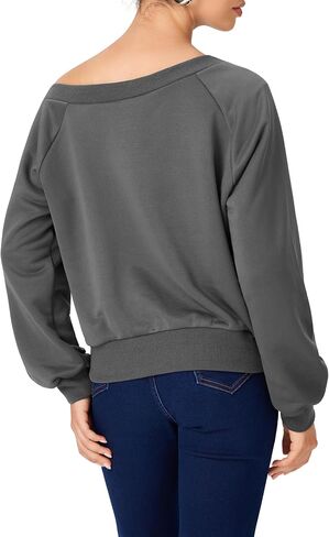 CIDER Womens Off Shoulder Sweatshirt Y2k Fall Fashion 2025 Long Sleeve Pullover Ruched Basic Casual Cute Tops in Saudi Arabia