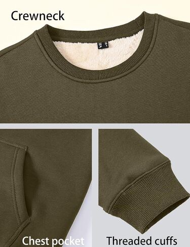 Tansozer Womens Sherpa Lined Crewneck Sweatshirt Warm Fleece Pullover Long Sleeve Winter Thermal Sweat Shirt in Saudi Arabia